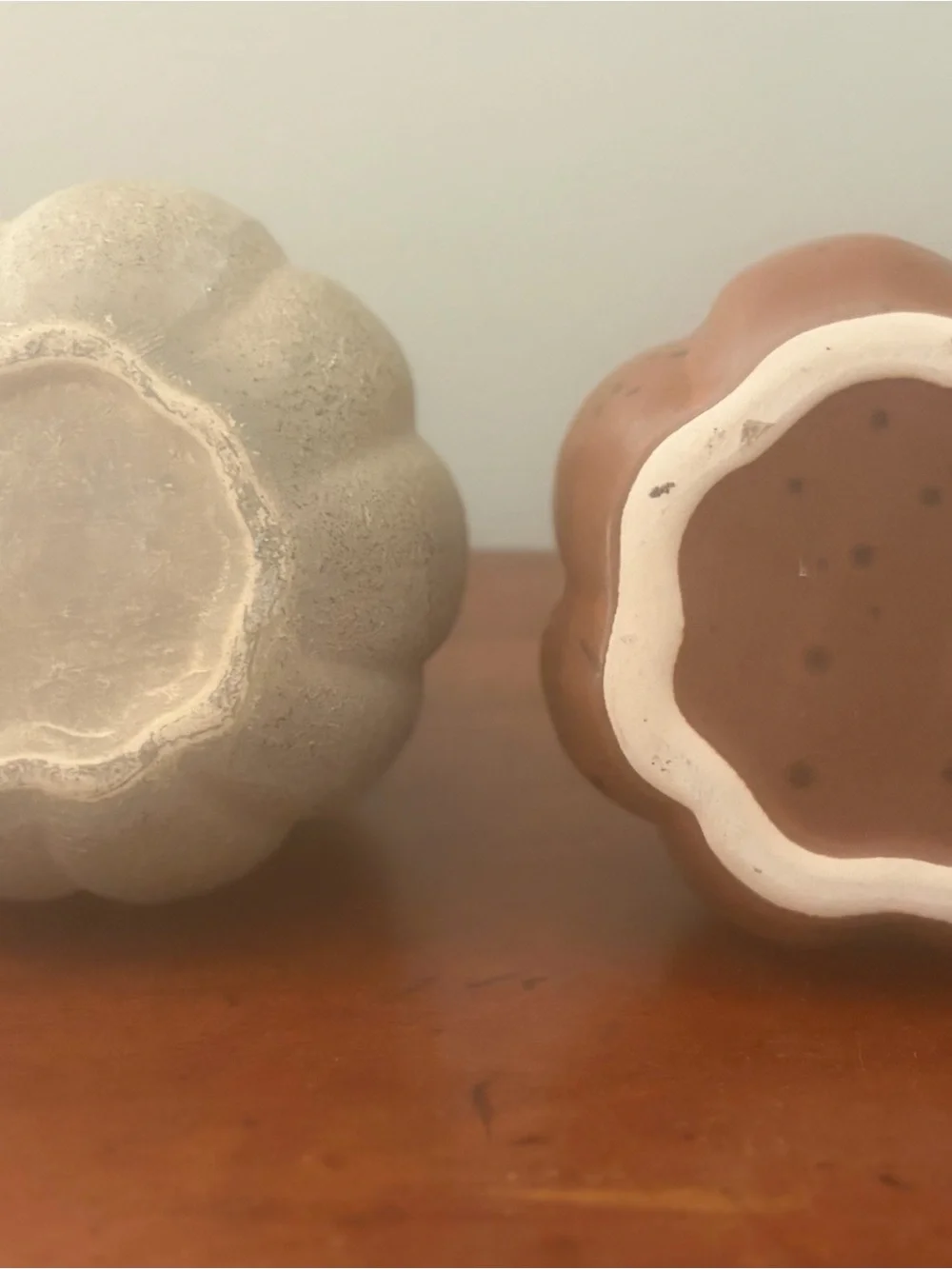 Set of 2 threshold ceramic pumpkins autum decor Thanksgiving cottagecore